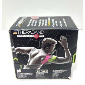 TheraBand Kinesiology Tape Pink White 2"x16.4' Roll Muscle Support Latex Free